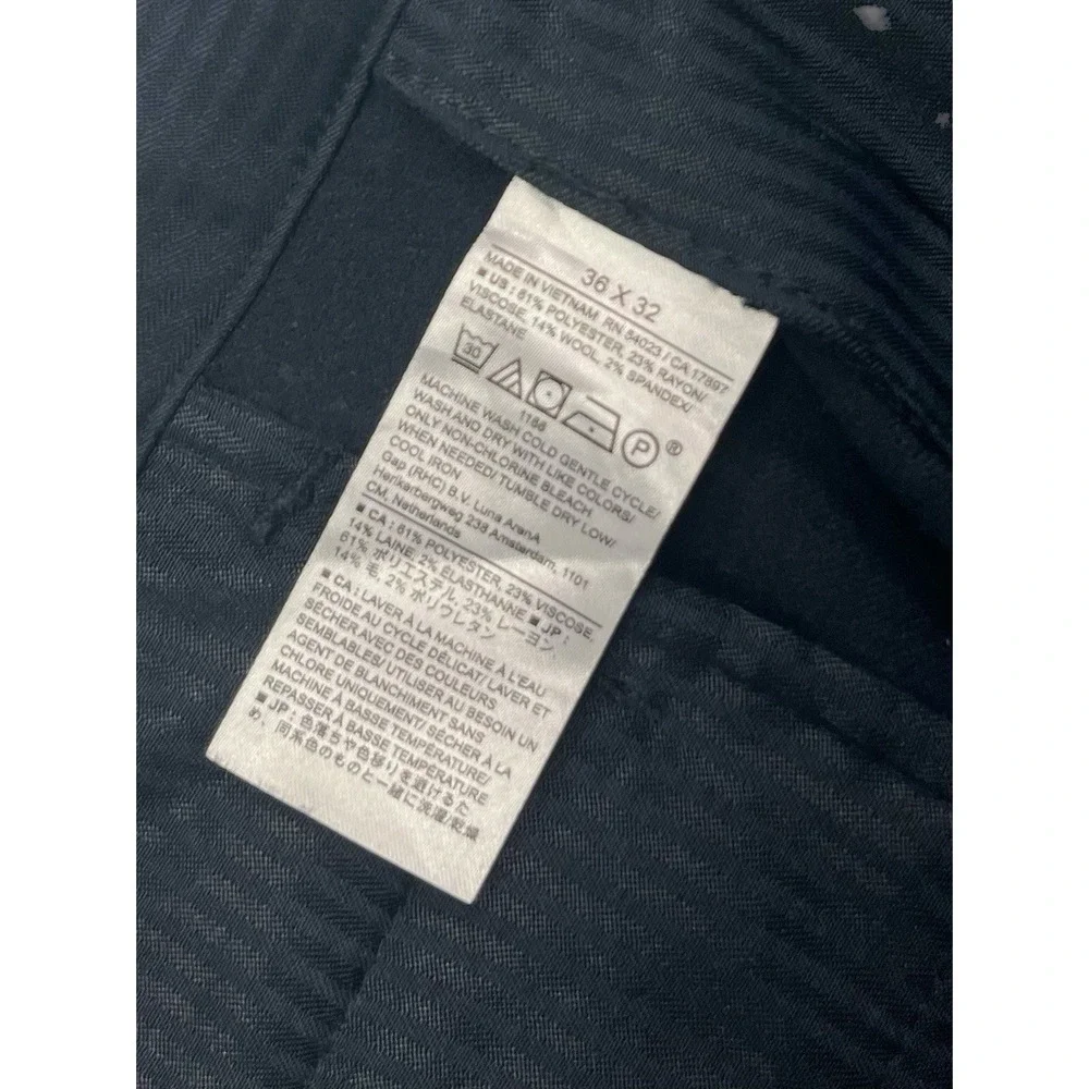 Banana Republic 36x29 Navy Blue Brushed Pleated Pants Trousers Wool Blend Modern